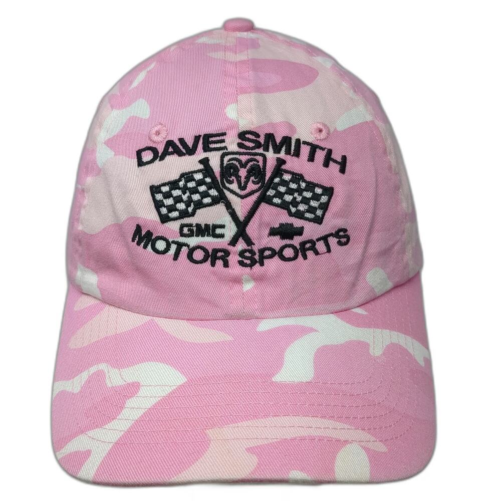 Port Authority Baseball Cap Pink Camo One Size Dave Smith Motor Sports Hat GMC